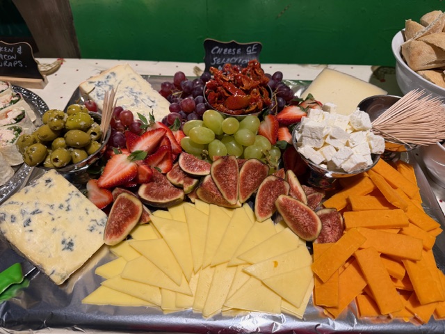 Cheese and fruit table as part of the buffet at Farmer Palmers

